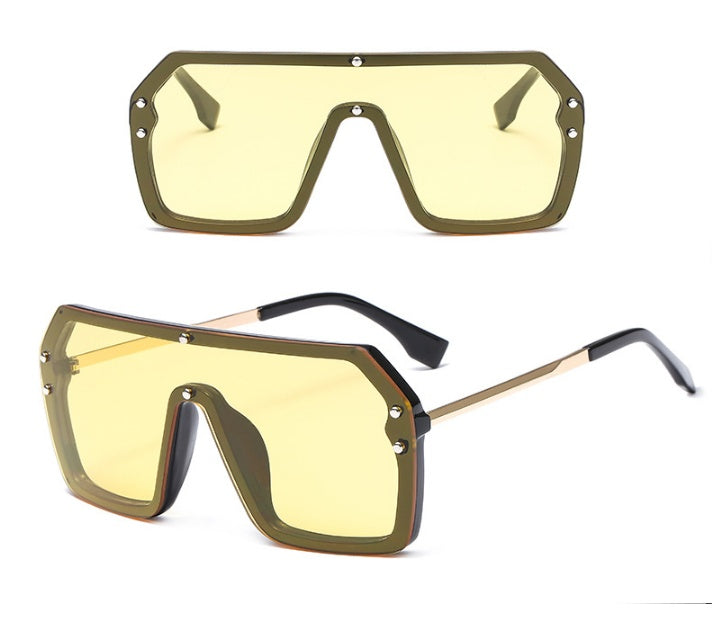 BoldVision Oversize Square Fashion Sunglasses - UV400 Protection