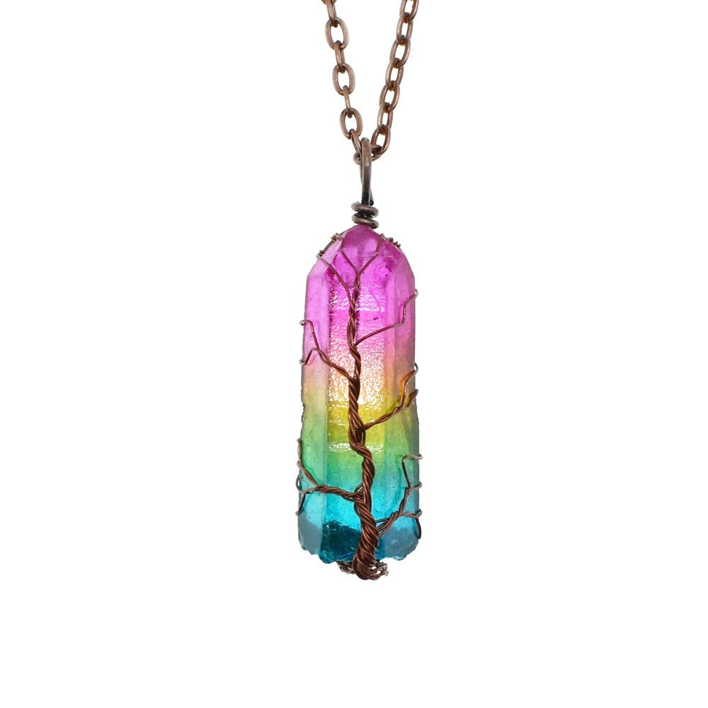 Tree Of Life Crystal Pillar Pendant