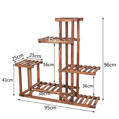 6 Tier Wooden Plant Stand Shelf