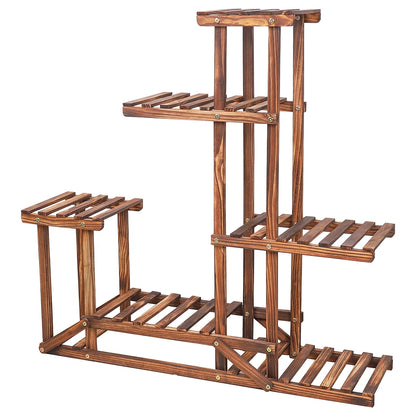 6 Tier Wooden Plant Stand Shelf