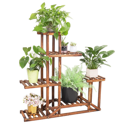 6 Tier Wooden Plant Stand Shelf