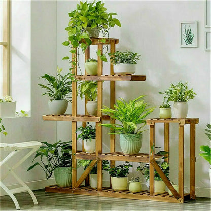 6 Tier Wooden Plant Stand Shelf