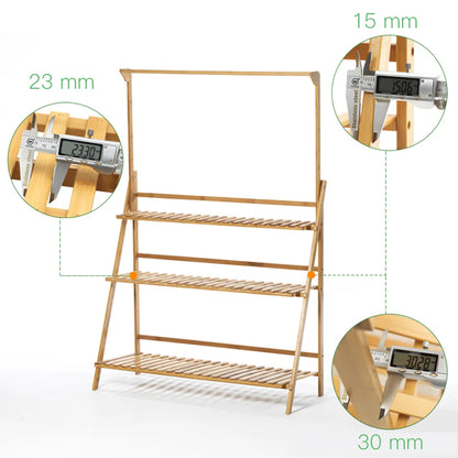 3 Tier Folding Bamboo Hanging Plant Stand