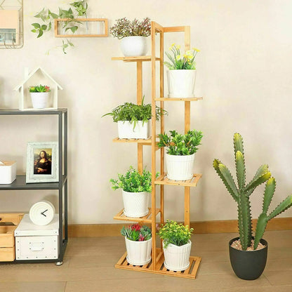 Bamboo 5/6 Tier Plant Stand Rack