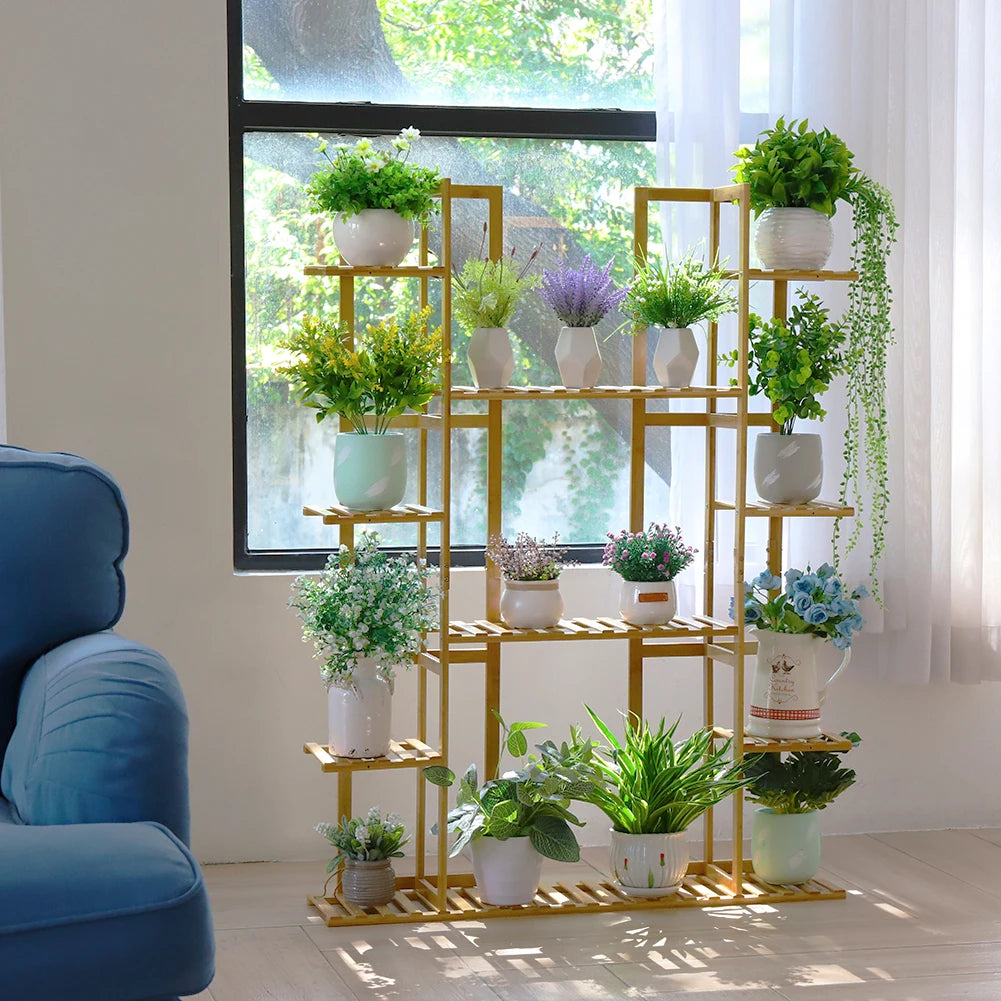 Extra Large 9 Tier Bamboo Plant Stand