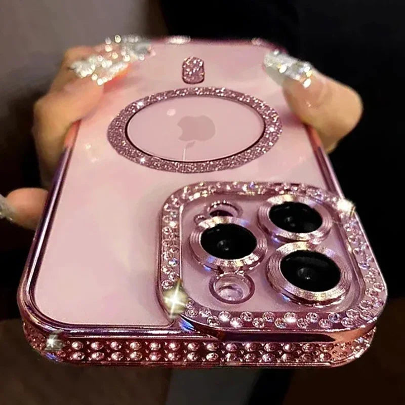 Glitter Diamond Transparent Case For iPhone 16 Series