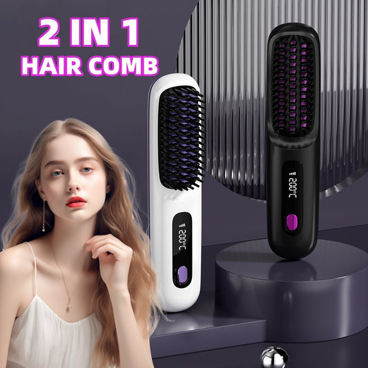 Wireless Hair Comb & Straightener