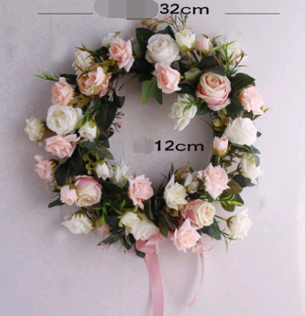 Simulated Rose Wreath Enamel Wall | Door Decoration