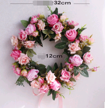 Simulated Rose Wreath Enamel Wall | Door Decoration