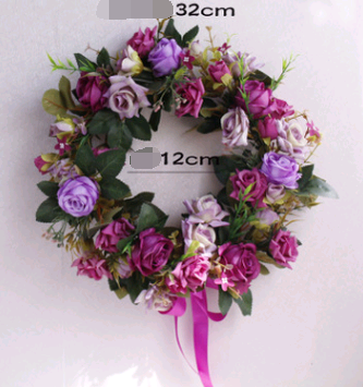 Simulated Rose Wreath Enamel Wall | Door Decoration