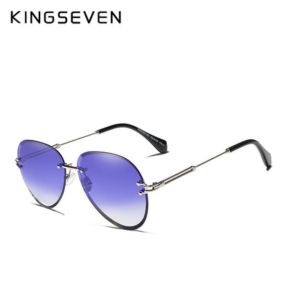 KINGSEVEN Vintage Fashion Rimless Gradient Sunglasses For Women