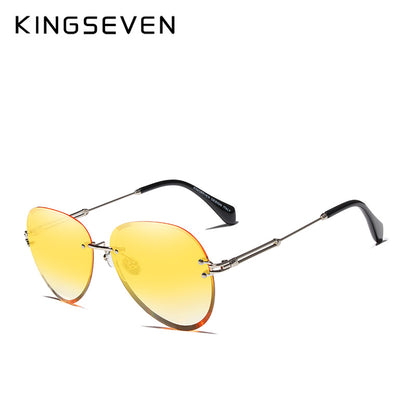 KINGSEVEN Vintage Fashion Rimless Gradient Sunglasses For Women